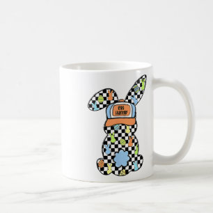 Chequered Bunny Easter Day Coquette Bows Rabbit Ha Coffee Mug