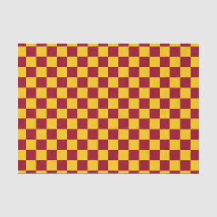 Chequered Burgundy and Gold Tissue Paper
