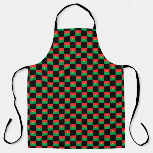 Chequered Burkina Faso Flag Pattern Apron