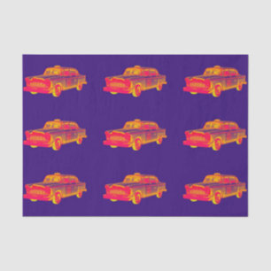 Chequered Cab Taxi Pop Art Tissue Paper