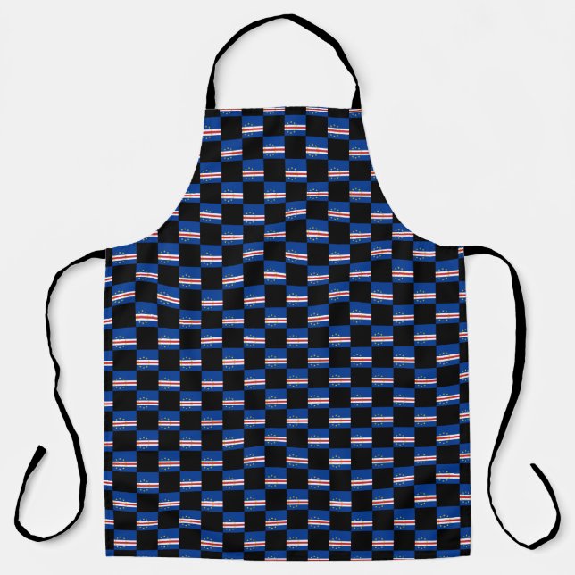 Chequered Cabo Verde Flag Pattern  Apron (Front)