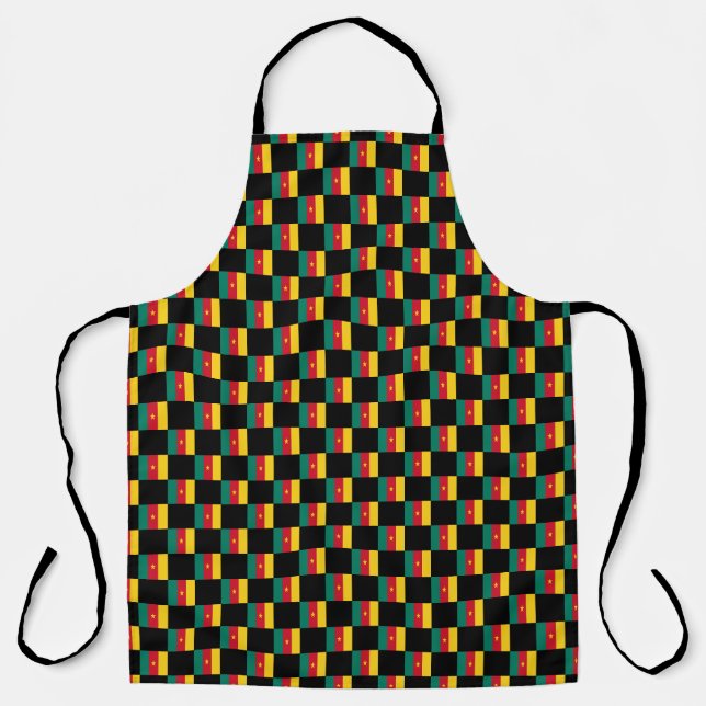 Chequered Cameroon Flag Pattern  Apron (Front)