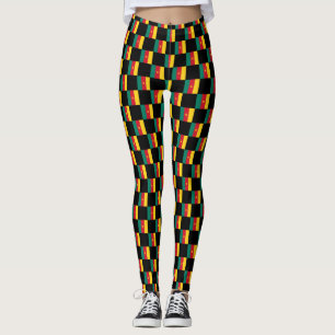 Chequered Cameroon Flag Pattern  Leggings
