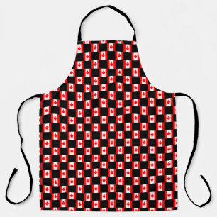 Chequered Canada Flag Pattern  Apron