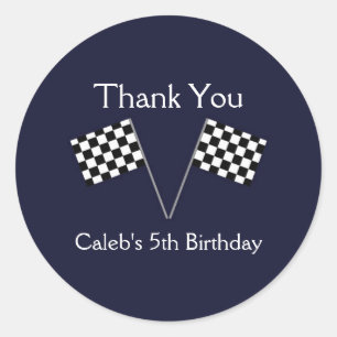 Chequered Car Racing Flags Birthday Party Stickers
