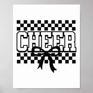 Chequered Cheer Cheerleading For Cheerleader Youth Poster