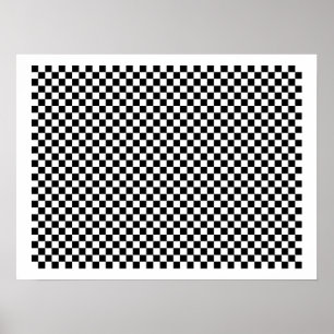 Chequered Chess Board Poster