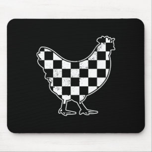 Chequered Chicken Farmer Chicken Race Car Boys Chi Mouse Mat