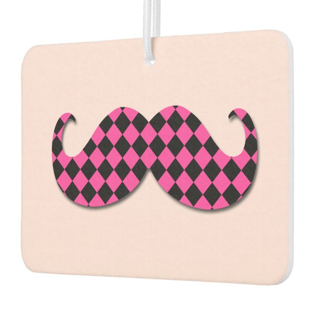 Chequered Classic Moustache Car Air Freshener (Left)