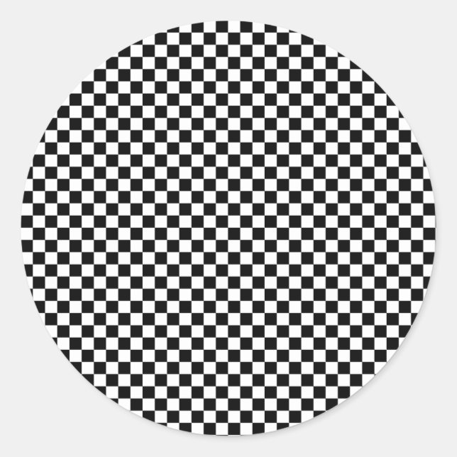 Chequered Classic Round Sticker (Front)