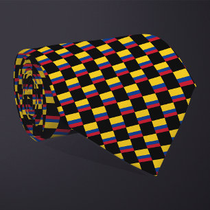 Chequered Colombia Flag Pattern  Tie