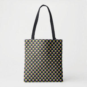 Chequered Comoros Flag Pattern  Tote Bag
