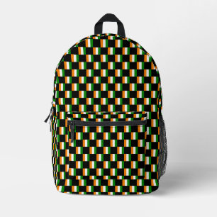 Chequered Cote d'Ivoire Flag Pattern Printed Backpack