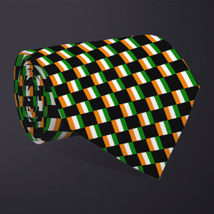 Chequered Cote d'Ivoire Flag Pattern Tie