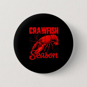 Chequered crawfish season crawfish boil lobster 6 cm round badge
