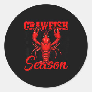 Chequered crawfish season crawfish boil lobster classic round sticker