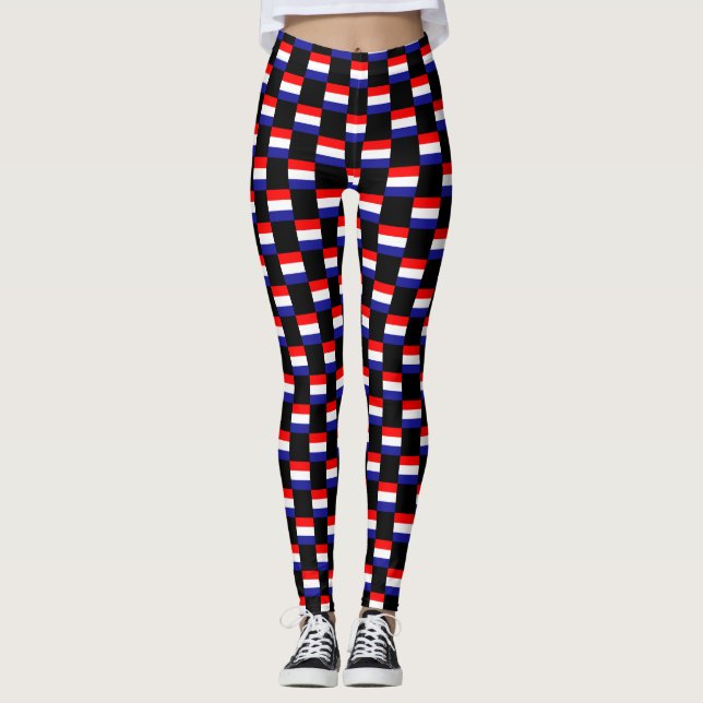 Chequered Croatia Flag Pattern  Leggings (Front)