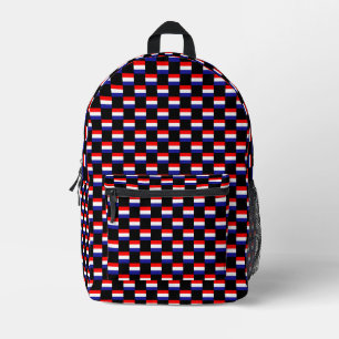 Chequered Croatia Flag Pattern Printed Backpack