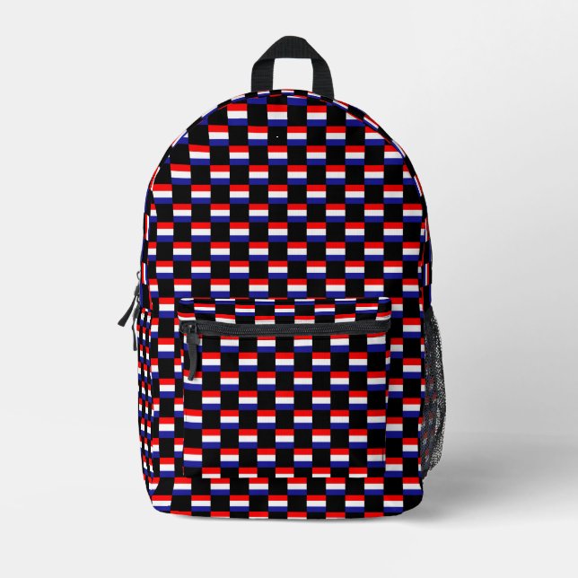 Chequered Croatia Flag Pattern  Printed Backpack (Front)