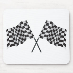chequered cross flags mouse mat