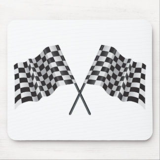 chequered cross flags mouse mat