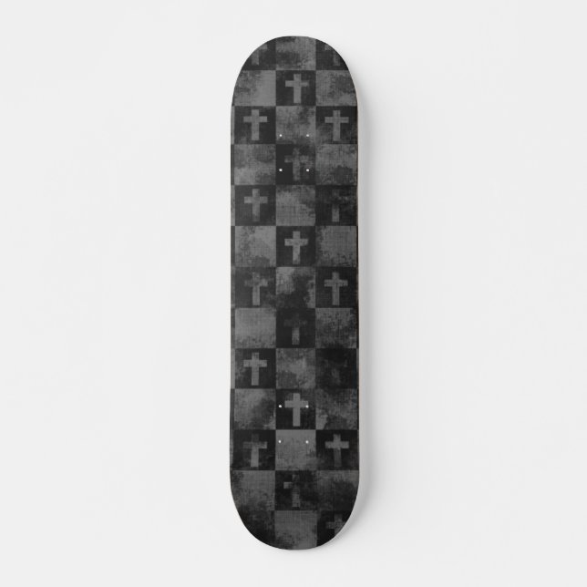 Chequered Crosses Skateboard (Front)