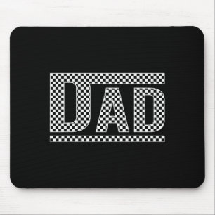 Chequered Dad Black White Funny Dad Father's Day M Mouse Mat