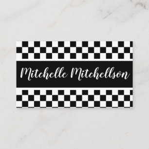 Chequered Delight BW Business Card