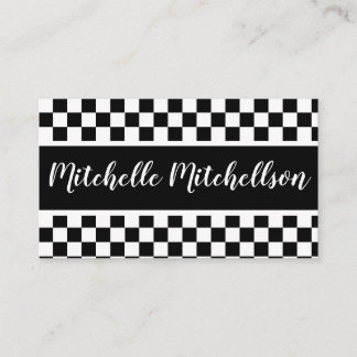 Chequered Delight BW Business Card