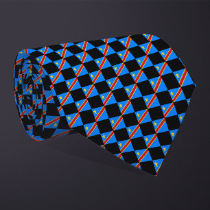 Chequered Democratic Republic of the Congo Flag Tie