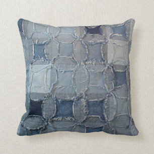 Chequered Denim Pillow