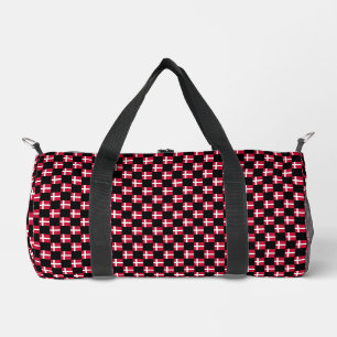 Chequered Denmark Flag Pattern Duffle Bag