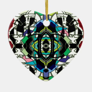 Chequered Design Ceramic Tree Decoration