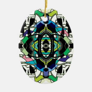 Chequered Design Ceramic Tree Decoration