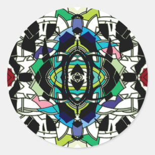 Chequered Design Classic Round Sticker