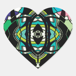 Chequered Design Heart Sticker