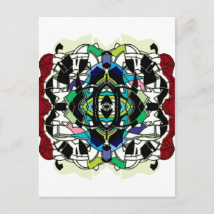 Chequered Design Postcard