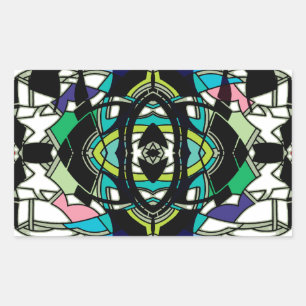 Chequered Design Rectangular Sticker