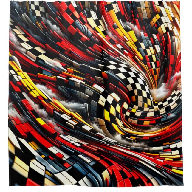 Chequered Design Shower Curtain (Front)