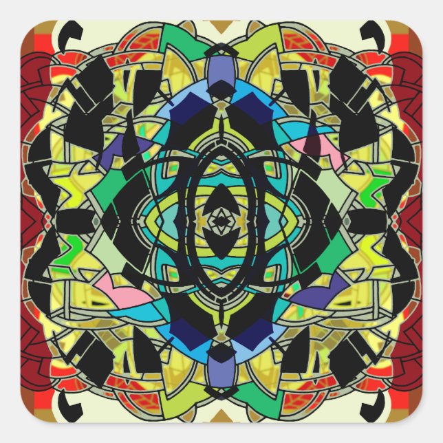 Chequered Design Square Sticker (Front)