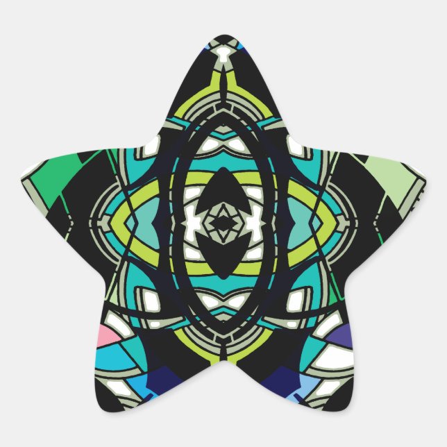 Chequered Design Star Sticker (Front)