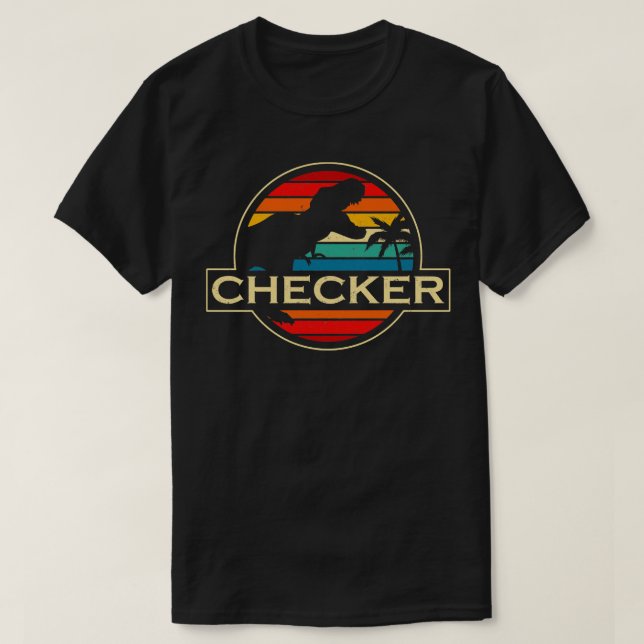 Chequered Dinosaur T-Shirt (Design Front)