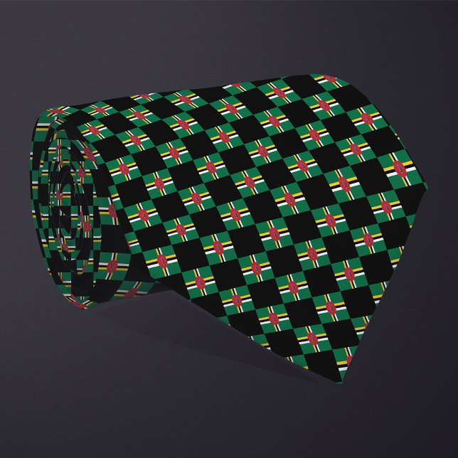 Chequered Dominica Flag Pattern  Tie (Creator Uploaded)