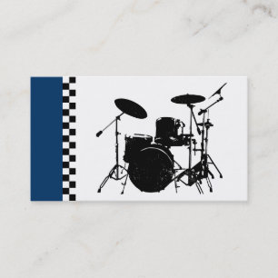 chequered drums. business card
