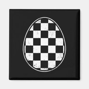 Chequered Easter Egg Race Car Gamer Funny Retro Ea Magnet