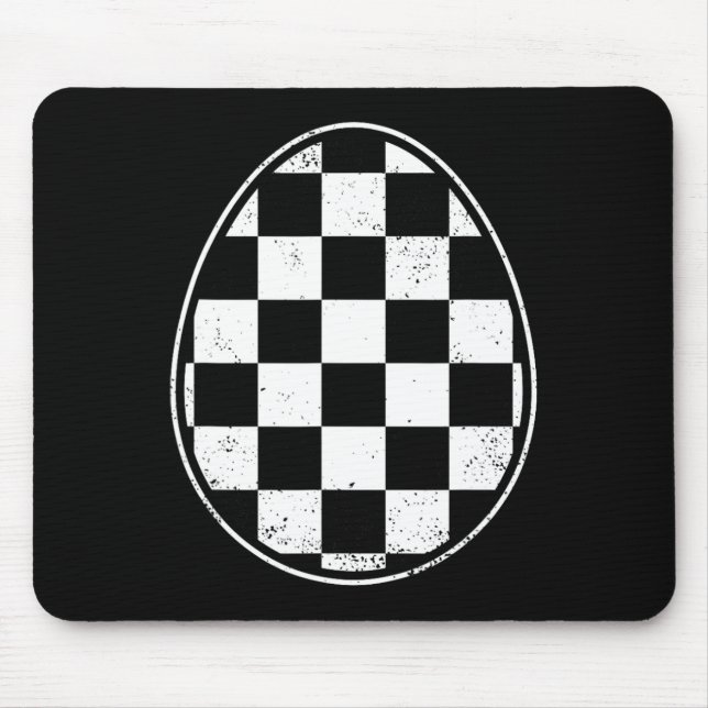 Chequered Easter Egg Race Car Gamer Funny Retro Ea Mouse Mat (Front)