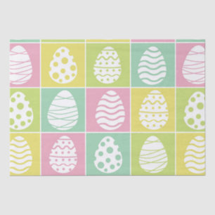 Chequered Easter Eggs on Pastel Checkeroards Tissue Paper
