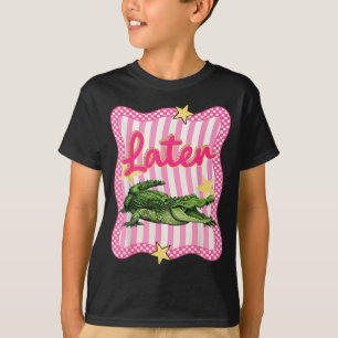 Chequered ed See Ya Gator Alligator Funny Summer T-Shirt