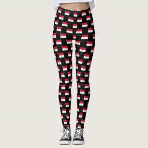 Chequered Egypt Flag Pattern Leggings