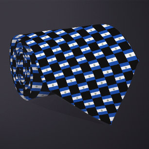 Chequered El Salvador Flag Pattern Tie